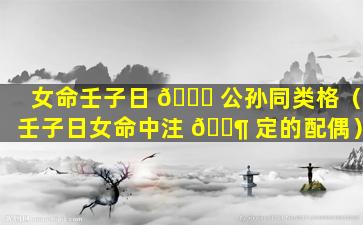 女命壬子日 🍀 公孙同类格（壬子日女命中注 🐶 定的配偶）